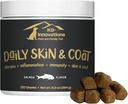 K9-Innovations - 매일 피부 & 외투 개 Chews 살몬 맛 - 가려움증 & Paw Chewing, 오메가 3 & VIT C 피부 건강 - 1-4 개월 공급 (120qty)