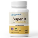 Puregen Labs 슈퍼 B 에너지 단지 비타민 C - 면역 건강, 에너지 및 신경 시스템 지원 - 비 GMO, 글루텐 프리 100 채식 정제