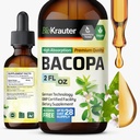 BIO KRAUTER Bacopa Monnieri Drops - 두뇌 지원 Brahmi 보충제 - 액체 Bacopa 보충제 - 알코올 및 설탕 무료 - Vegan 2 Fl.Oz.