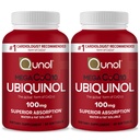 Qunol 메가 Ubiquinol Coq10 100mg의 우량한 흡수, 특허가 주어진 물 및 뚱뚱한 수용성 심장 Q10의 Antioxidant, 심장 건강, 60 Softgels, 2의 팩