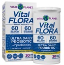 Vital Planet - Vital Flora Ultra Daily Probiotic 60 Billion CFU, 60 Diverse Strains, 7 유기 Prebiotics, Immune 지원, 여성 및 남성 30 캡슐에 대한 소화 건강 선반 안정 프로바이오틱스