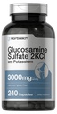 Horbäach Glucosamine 황산 칼륨 2KCI | 3000mg | 240 캡슐 | 비 GMO 및 글루텐 무료 보충