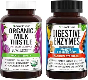 FarmHaven Digestive Enzymes 와 18 Probiotics & 허브 우유 이틀 캡슐