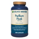 Nature's Wonder Psyllium Husk 500 mg 캡슐 Digestive 건강, 식물 기반 섬유, 200 카운트