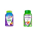 Vitafusion Fiber Well Probiotics Gummies 성인 60 조사 & 칼슘 거미 비타민 뼈 치아 지원 과일 크림 맛 100 조사