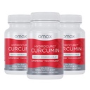 Omax3 HydroCurc Turmeric Curcumin Softgels, 높은 생체 이용 가능 MCT 오일 나노 입자 효능 및 흡수, 관절 건강, 180 Softgels (3 팩)