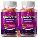 Quercetin Gummies - Bromelain, 비타민 C, 아연 및 Elderberry, 추가 강도 면역 체계 승압기, Lung 지원은 성인 아이를 위해 보충합니다 - 60 Quercetin Gummies (2 팩)