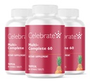 Celebrate Vitamins Multi-Complete Chewables, 60mg Iron - 소매 Gastrectomy & Gastric Bypass Surgery 환자를위한 매일 Bariatric Multivitamin - 필수 비타민 및 미네랄 - 열대 (180 정제)