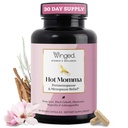 Winged Wellness Hot Momma Menopause는 여성을 위해 보충합니다 - Chaste Tree Berry, Multivitamins & More - 60 Vegan 캡슐을 가진 뜨거운 섬광 & 밤 땀을 위한 호르몬 자유로운 Menopause 안전 지원