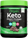 Orgain 유기 Keto Vegan 단백질 분말, 초콜릿 - 10g 식물 기반 단백질, 0g 설탕 *, Avocado & 코코넛 오일, 글루텐 무료, Dairy 없음, Lactose 또는 Soy 성분, 스무디 및 쉐이크 용, 0.97lb
