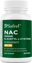 Safrel N-Acetyl-L-Cysteine (NAC) 캡슐, 600mg, 180 조사, 호흡기, 면역, 간기능 항 산화 지원, 흡수하기 쉬운, 비 GMO, 글루텐 무료