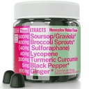 Soursop Graviola Curcumin Lycopene Broccoli Sprouts Sulforaphane Extract Gummies with Turmeric Curcumin Ginger Black Pepper, Sour Sop Guyabano 잎 보충교재, Chew Chewable 알약 캡슐 보충제