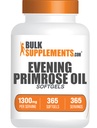 BulkSupplements.com 저녁 Primrose 오일 Softgels - GLA 보충 교재, 저녁 Primrose 오일 1300mg - 글루텐 무료, 서빙 당 1 Softgel, 365 개 (팩 1)