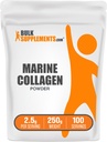 BulkSupplements.com 해양 콜라겐 분말 - 해병 콜라겐 펩타이드 보충, 헤어, 피부, & 손톱 - Hydyrolyzed & 글루텐 무료, 2.5g, 서빙 당 250g (8.8 oz) (팩 1)