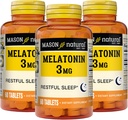 SON NATURAL Melatonin B6 & 칼슘, 자연적인 수면 원조를 가진 3 mg는, 나머지 잠, 60의 정제를 지원합니다 (3의 포장)