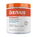 Genius 브랜드 Genius Hydrate - 매일 Hydration 용 Electrolyte 보충 - 코코넛 워터 - Sugar-Free - 8 Essential Minerals & Nutrients - Non-GMO - 블루 라즈베리 - 50 서빙