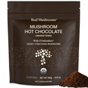 Real Mushrooms 5 수비수와 함께 뜨거운 초콜릿 혼합 - Reishi, Chaga, Turkey Tail, Maitake, Shiitake - Coco Powdered Unsweetened - Organic Cacao Powder Supplement, Vegan, 15 서빙
