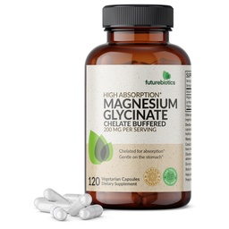 Futurebiotics 마그네슘 글리콜은 높은 흡수를 위해 킬레이트된 서빙 당 200 MG를, Stomach에 Gentle, 비 GMO, 120 채식 캡슐 제거합니다