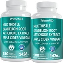 32-in-1 Liver Cleanse Detox 및 우유 이틀, Silymarin, Artichoke Extract, Beetroot Powder - Active Liver Health Formula와 Gallbladder 보충 - 1426mg (180ct, 2)