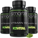 (3 팩) 더 똑똑한 비타민 K2 MK7 100mcg, K2VITAL와 칼, 180 액체 Softgels로 만드는