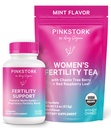 여성을위한 핑크 Stork Fertility 번들 - Inositol, Vitex, Folate & Ashwagandha와 Conception Tea + Prenatal 비타민 지원 - 호르몬 균형, 사이클 건강 및 Preconception Wellness 지원