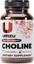 UMZU Choline Supplement for Cognitive and Hormonal Support | Acetylcholine Booster는 뇌 초점, 메모리 및 대사를 돕습니다 | Liver 건강 및 에스트로겐 균형 (30 일 공급 | 90 캡슐)