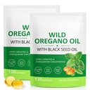 Oregano Softgels의 기름, 흑씨 기름 240 조사를 가진 Oregano의 1개의 기름, Oregano 기름 보충교재 캡슐, 유기 Oregano 기름 추출물, 비 GMO, 글루텐 자유로운 - 2개의 부대