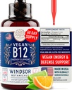 Vegan 비타민 B12 액체 - 최대 힘 Methylcobalamin B12 이하 언어 5000 mcg - Mood, 기억 및 에너지 지원을 위한 빠른 흡수 보충교재 - 비 GMO, 글루텐 자유로운, 감귤류 풍미 B 12 하락, 2oz