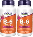 NOW 보충제, 비타민 B-6 (Pyridoxine HCl) 100 mg, 심장 혈관 건강 *, 100 Veg 캡슐 (팩 2)