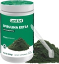 랜드 아트 인증 유기 신선한 Spirulina 추가 분말 300g - Bioavailable Chlorophyll 추가 개선 - Unflavoured - Clean Source - 3rd Party Tested - 내부 측정 Spoon