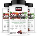FORCE FACTOR Collagen은 Superfoods, Vegan Collagen Booster for Women, Biotin, Hyaluronic Acid 및 비타민 C, 모발, 피부, 손톱, & 관절 지원, 열대 과일, 180 Soft Chews, 3-Pack