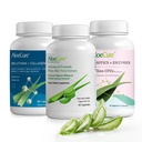 AloeCure 유기 알로에 Vera 캡슐 팩 - 3개 조각 - Melatonin + 교원질, 알로에 Vera 캡슐, Probiotic + 효소