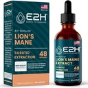 Lions Mane - Lions Mane Supplement - Mental Clarity, Memory & Focus - Immune Support 용 Lions Mane Liquid - 버섯 Tincture - 2 Fl Oz by E2H