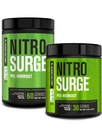 Jacked Factory NITROSURGE Pre Workout Supplement - Endless Energy, Instant Strength Gains, Clear Focus, Intense Pumps - NO 부스터 및 강력한 Preworkout Energy Powder - 90 서빙, Arctic White