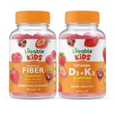 Lifeable Prebiotic 섬유 아이 + 비타민 D3 + 비타민 K2 아이, Gummies 번들 - 훌륭한 타스팅, 비타민 보충, 글루텐 무료, GMO 무료, Chewable Gummy