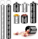 주간 알약 주최자, QuwaYee 휴대용 작은 알약 케이스 키 체인 알약 홀더 여행, 2 팩 금속 알약 케이스 방수 매일 약 알약 주최자 비타민, 생선 기름, 보충교재