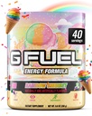 G Fuel Rainbow Sherbet Energy Drink Powder, 게임을위한 사전 운동 카페 믹스, 설탕 무료 초점 아미노산, 비타민 + 산화 방지제, 9.9oz (Rainbow Sherbet, 40 서빙)
