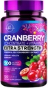 Cranberry 보충교재 25,000mg 공식 + 비타민 C – 여성 & 남자를 위한 Urinary Tract 건강 지원, 여성을 위한 50:1 전체적인 과일 크랜베리 추출물 알약, 설탕 자유로운, 비 GMO, 글루텐 자유로운 - 120의 캡슐