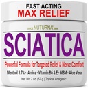 Sciatica Nerve Cream - 발, 손, 다리, 발가락, 뒤를 위한 최대 힘 안락 크림 - 자연적인 매우 힘 Arnica, MSM, Menthol, Soothing 안락, 2 Oz