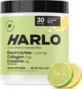 Harlo - Citrus Salt Electrolyte 음료 믹스 Bovine Collagen & Creatine - Creatine Monohydrate Powder - 에너지 음료 분말 - Pre Workout Powder - Sugar Free Energy Drinks - 포스트 운동 회복