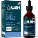 E2H Natural Black Currant Extract, Cold Pressed Black Currant Seed - 면역 체계 건강 - 빠른 흡수 액체 - 2 Fl Oz