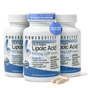 IMMUNOVITES 3-Pack 안정된 R-Alpha Lipoic 산 ((True))) 봉사 당 600mg [[고도 & 40x 증가 흡수까지]] (나 R-ALA) (나 R-LA) (나 R-Lipoate) (3 병)