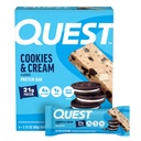 Quest Nutrition Cookies & Cream Protein Bar, 21g Protein, 4g Net Carbs, 1g Sugar, Gluten Free, Keto Friendly, 4 카운트