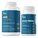박사 Tobias AKG 보충교재 & Vegan Omega 3 조류 기름, AKG, EPA & DHA, Vegan, 글루텐 자유로운, 비 GMO를 가진 지원 세포질 에너지 & 전반적인 건강