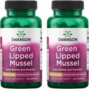 Swanson Green Lipped Mussel (Freeze-Dried) - 뉴질랜드 합동 건강 & 기동성 보충교재 - 자연적인 공식은 심장 건강 & 소화 기능을 지원합니다 - (60의 캡슐, 500mg 각각) (2 팩)
