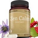 Zen Calm Stress Adrenal Support Supplement Organic Adaptogenic Herbs - 마그네슘, B 비타민, GABA 및 더 많은 천연 캘름을 지원합니다. 기타 제품 비 GMO (60의 Veggie 모자)