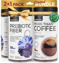 버섯 커피 및 높은 Prebiotic 섬유 Gummies 번들 - 9 버섯 Adaptogen Mix, Dietary Fiber 7G, Probiotic - Immunity, Gut Health 용 Instant Mushroom Coffee 및 Fiber Chews - 남성과 여성을위한