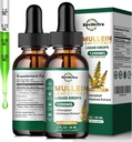 2 Lungs를 위한 팩 Mullein 하락, 1200mg Mullein 잎 추출물 Lung Cleanse & Detox를 위한 클로로필을 가진 액체 하락, 호흡기, 면역 체계를 위한 지원