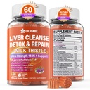 1Pack 우유 이틀 간호 Detox Gummies, 18-in-1 Liver Cleanse Detox & Berberine, Chicory Root, Turmeric, Artichoke, Dandelion Root, Chanca Piedra, 비타민 B6 B12 - 설탕 무료