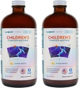 LIQUIDHEALTH 아이들의 아이를 위한 완전한 액체 Multivitamin, 유아 - 근본적인 비타민, 영양사 & 무기물, 면역 지원, Gut 건강 - 미국에서 만드는, Vegan, 비 GMO, 설탕 자유로운 (2 팩)